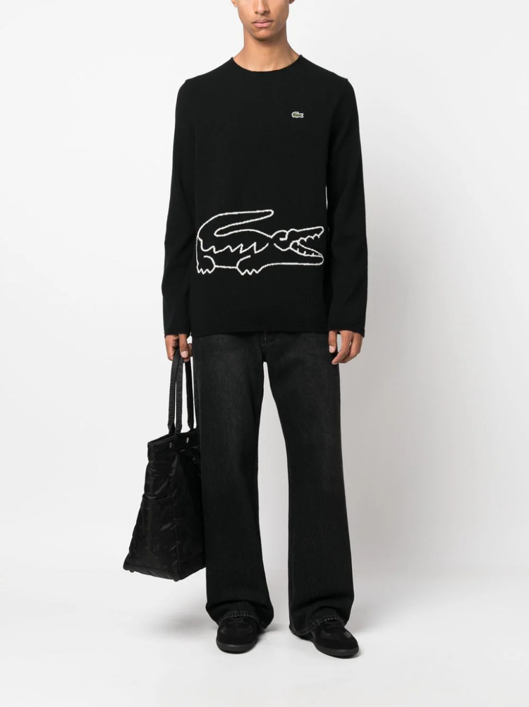 logo-patch wool jumper