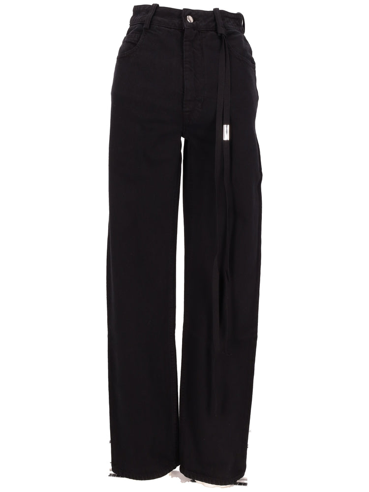 HERME 5-POCKETS SLIM FIT CROPPED TROUSERS DENIM