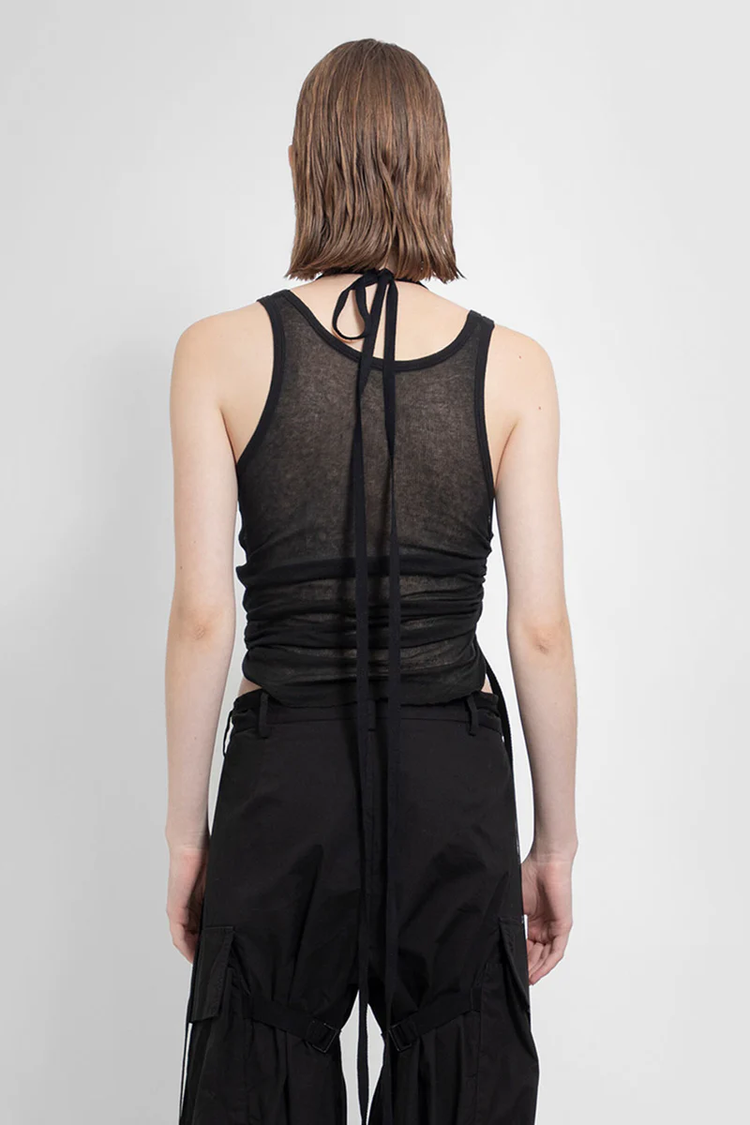 MARA WRINKLED CROPPED TANK TOP LIGHT COTTON RIB