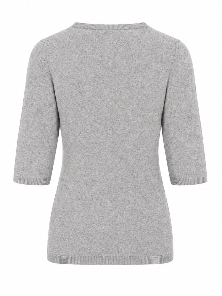 LA ROSE maglia 3/4 cashmere grigio chiaro
