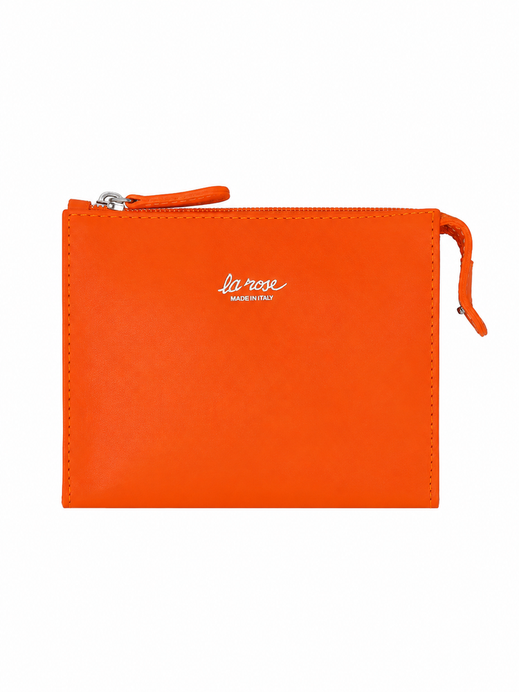 minimal leather make-up bag