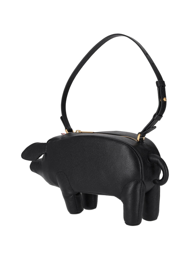 PIG BAGUETTE BAG IN PEBBLE GRAIN LEATHER