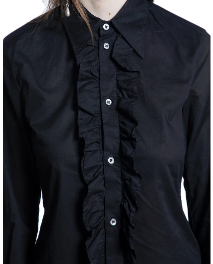 ERMA SLIM FIT RUFFLED SHIRT LIGHT COTTON