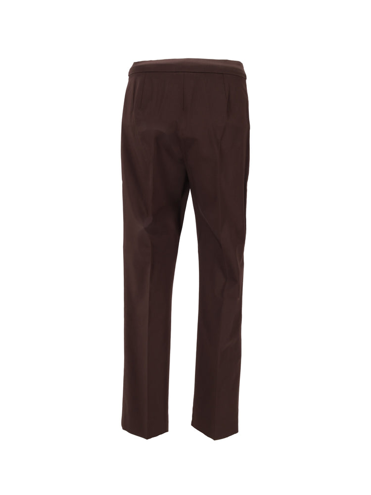 Okra cotton satin trousers