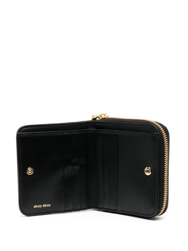 matelassé zip-around leather purse