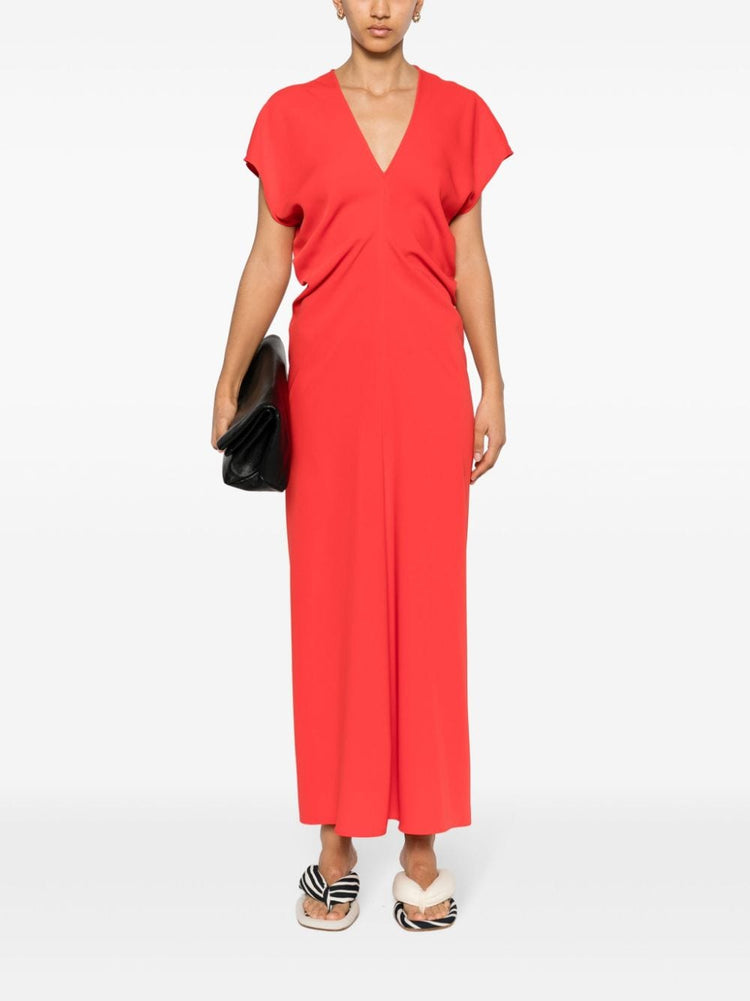 draped cady maxi dress