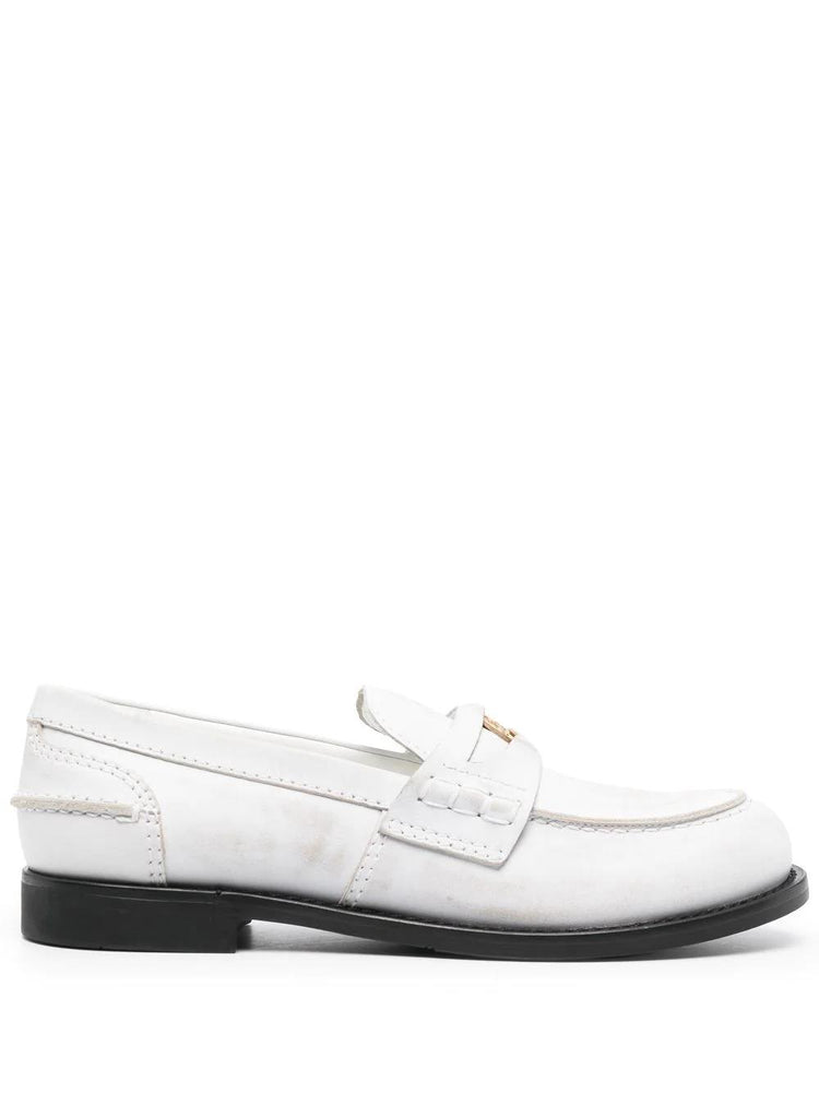 MIU MIU logo-plaque leather loafers