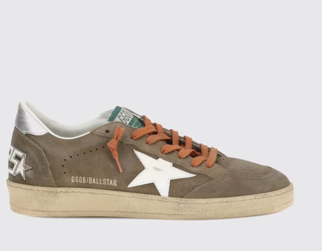 BALLSTAR WAXED SUEDE UPPER TOE TONGUE AND SPUR LEATHER STAR LAMINATED HEEL