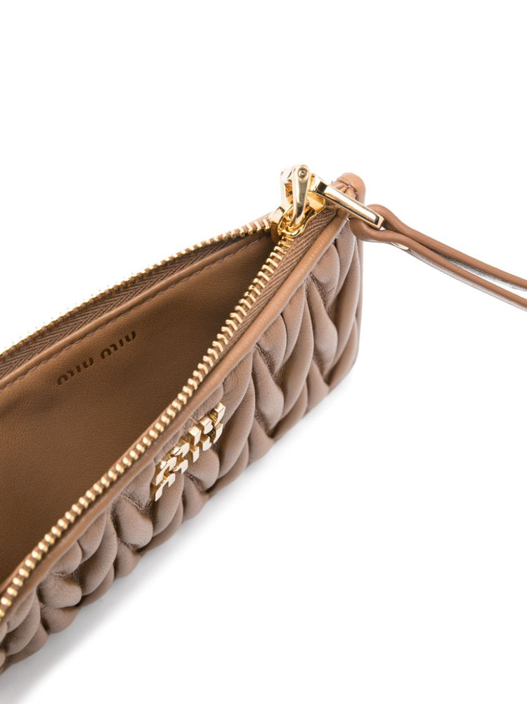 matelassé zipped card holder