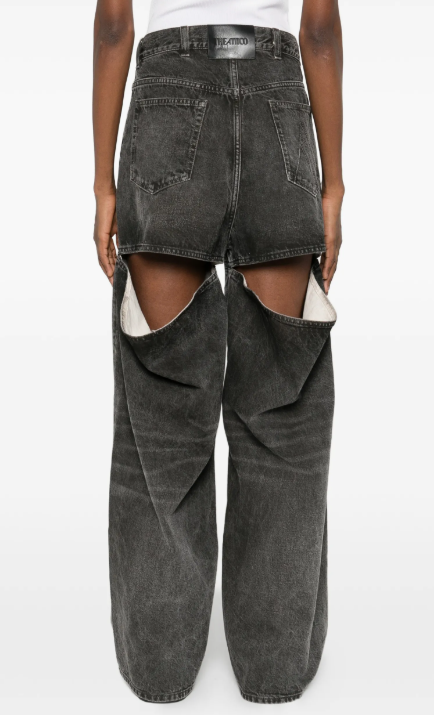 Long pant Overdyed treated cotton gabardine