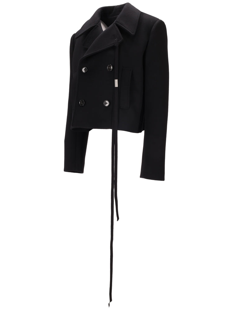 TRUIDE DOUBLE BREASTED CABAN MELTON WOOL