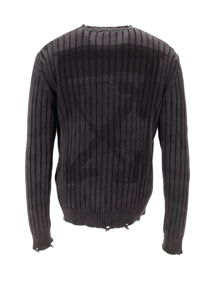 INK ARROW RIB KNIT CREWNECK VINTAGE BLAC