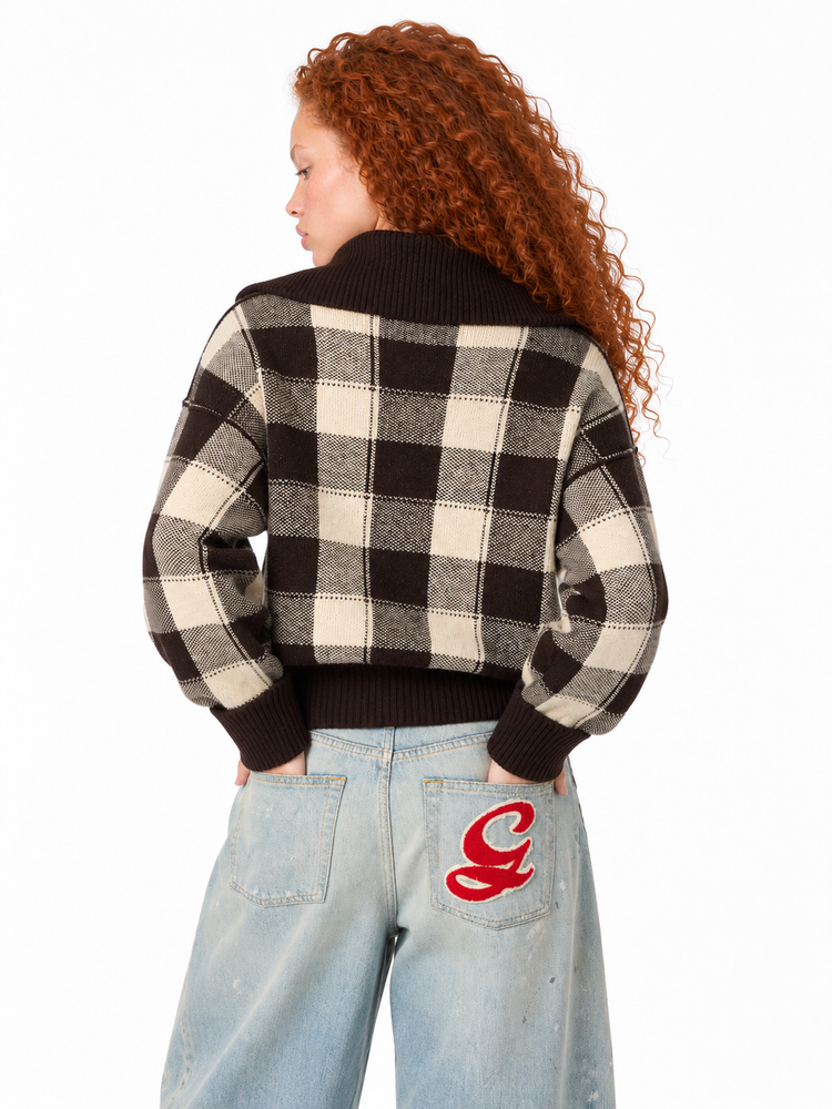 JOURNEY W'S KNIT DRESS RACHELLE WOOL CHECK JACQUARD