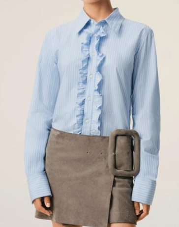 CHEMISE JABOT AJUSTEE MANCHES LONGUES