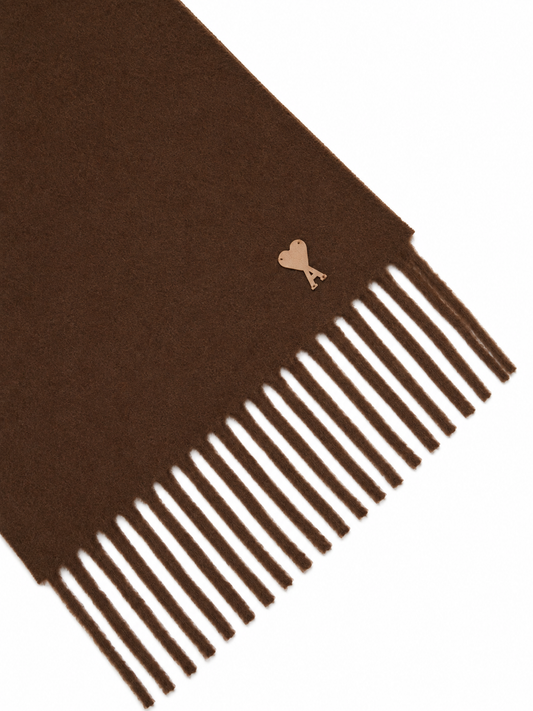 CACHEMIRE EFFECT WOOL SCARF WITH AMI DE COEUR PATCH