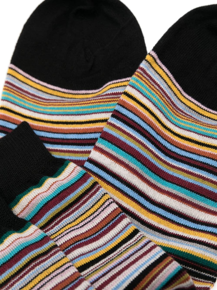 logo-print striped ankle sock