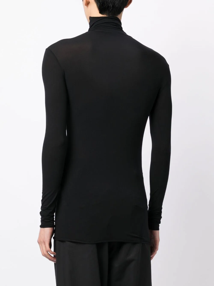 high-neck long-sleeve T-shirt