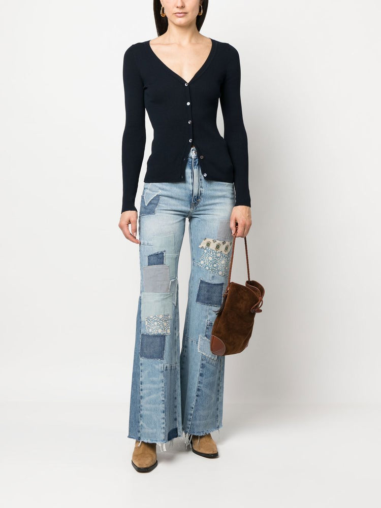 ribbed-knit cardigan
