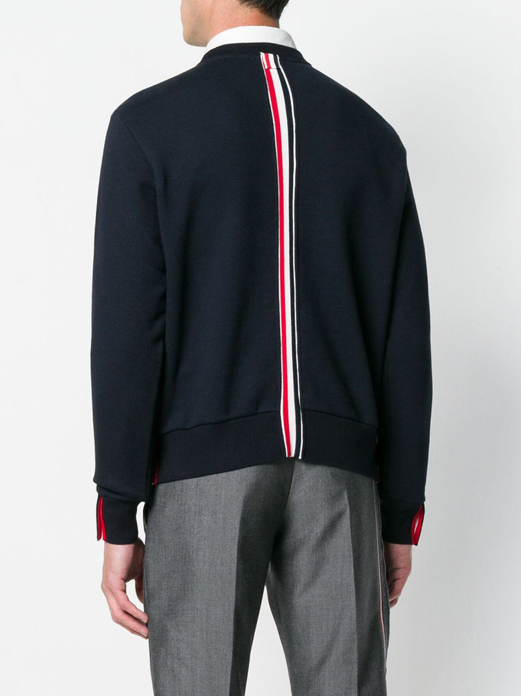 CREWNECK PULLOVER W/ CENTER-BACK RWB STRIPE IN CLASSIC LOOPBACK