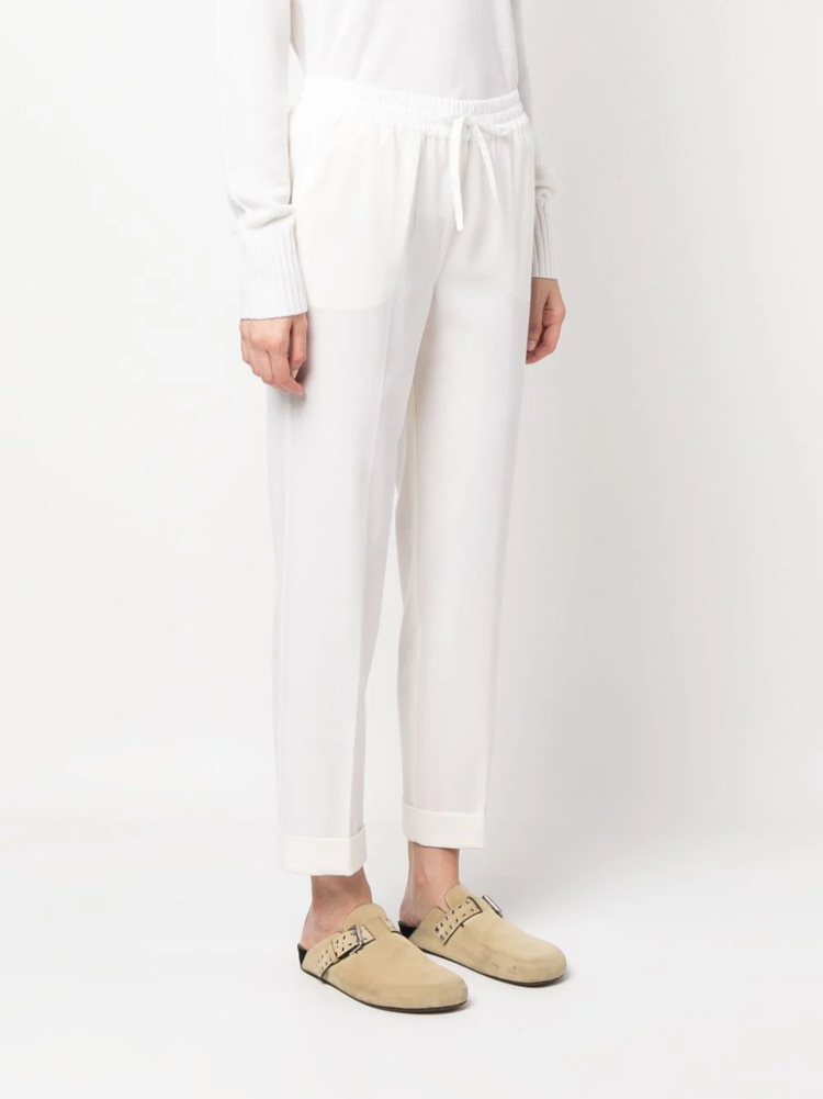 PAROSH drawstring straight-leg trousers