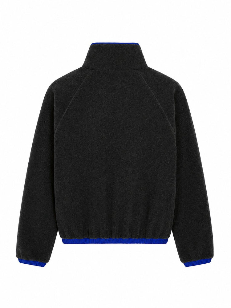 AMI HALF ZIPPED VAREUSE WITH NYLON DETAILS