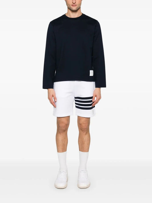 OVERSIZED LONG SLEEVE TEE W/ RWB KNIT TRIM IN MEDIUM WEIGHT JERSEY