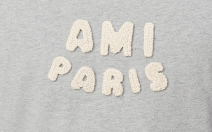 TEESHIRT MANCHES COURTES CLASSIC FIT AVEC PATCH AMI PARIS EN CROCHET