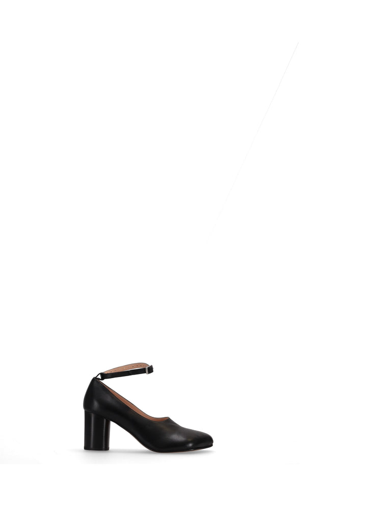 OBLIQUA BLOCK HEEL PUMPS - Calfskin Leather