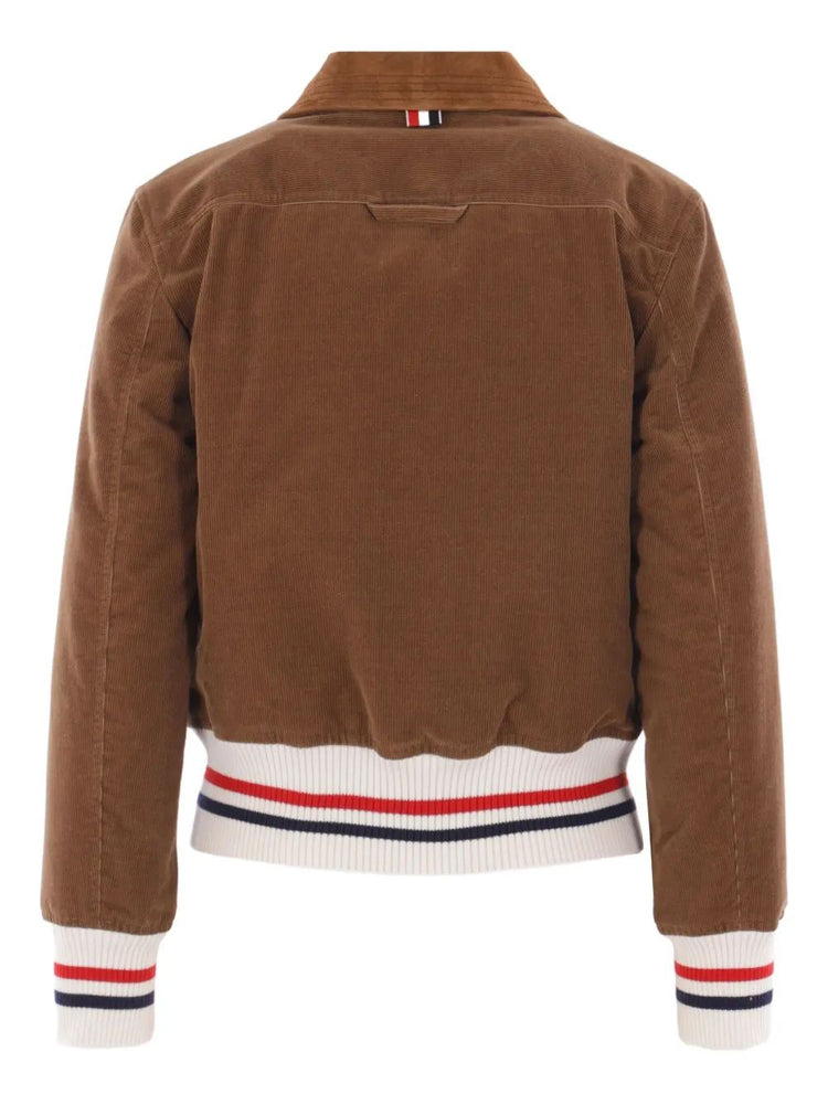 DOWN FILLED CROPPED FLIGHT JACKET IN NARROW WALE CORDUROY