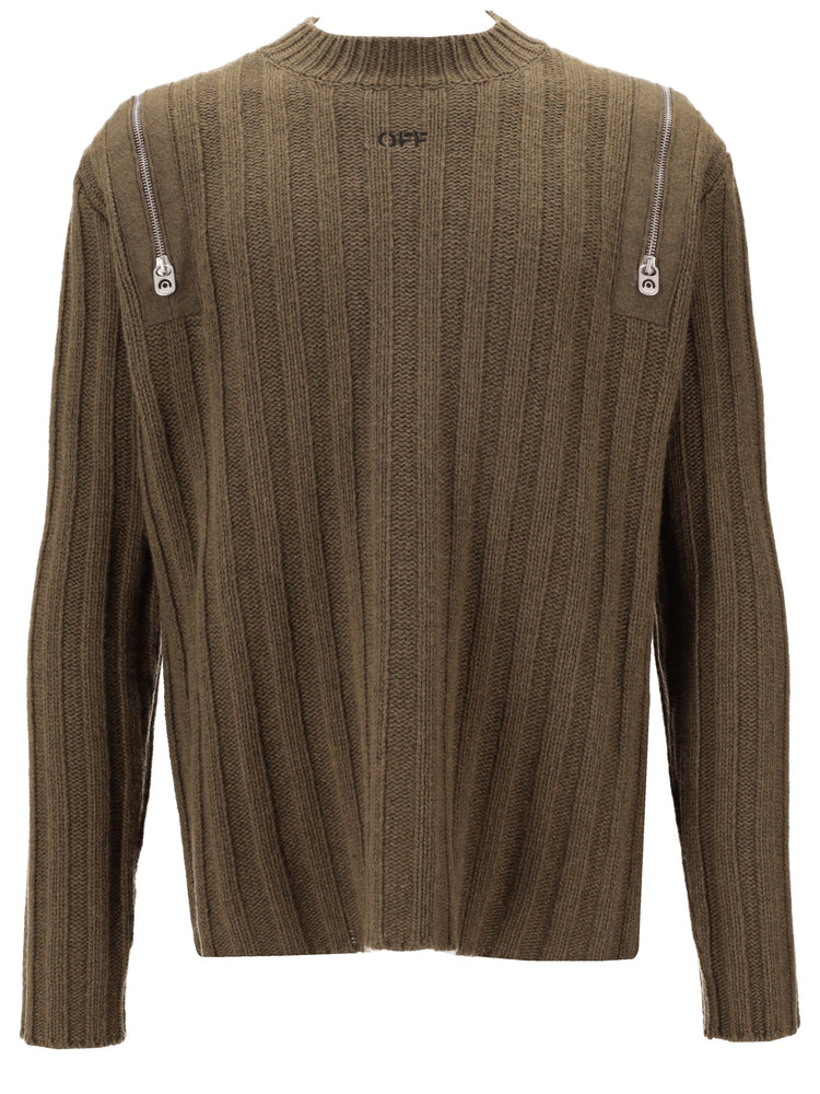 OFF STAMP RIB SIDE ZIP KNIT C BEECH - BL
