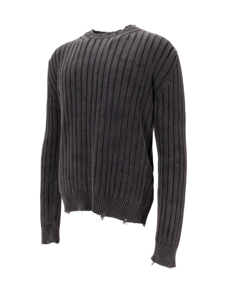 INK ARROW RIB KNIT CREWNECK VINTAGE BLAC