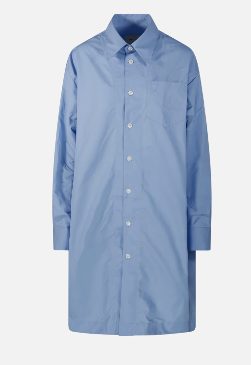 ROBE CHEMISE LARGE MANCHES LONGUES ET AMI DE COEUR EMBOSSE