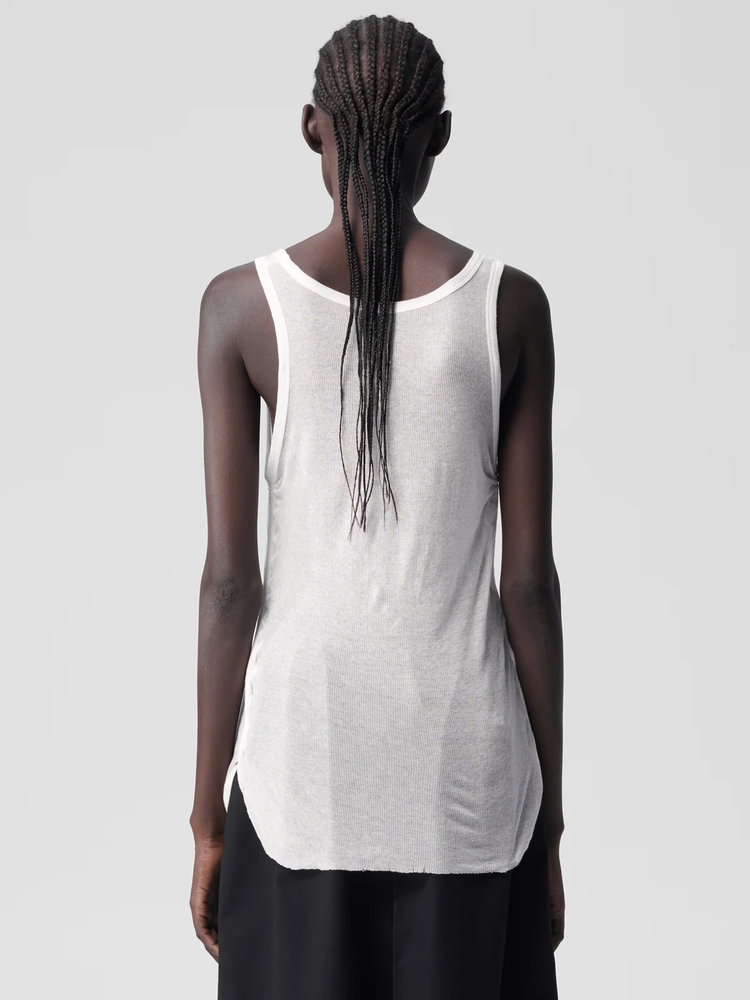 MARA WRINKLED CROPPED TANK TOP LIGHT COTTON RIB