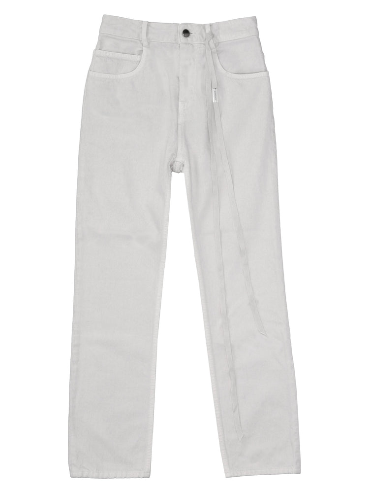 HERME 5-POCKETS SLIM FIT CROPPED TROUSERS DENIM