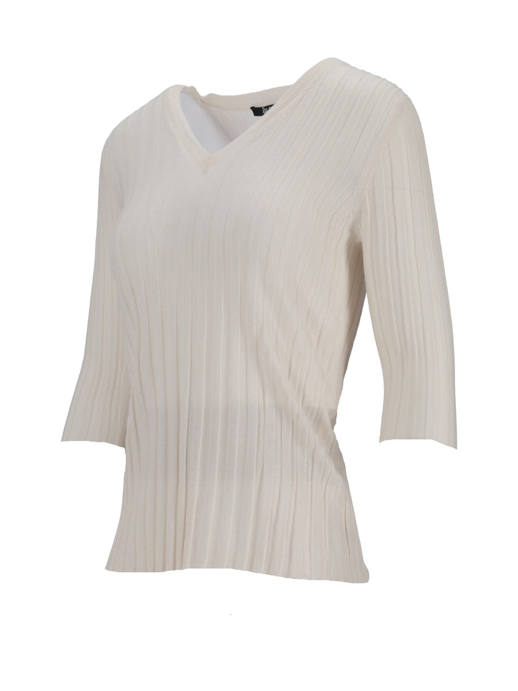 LA ROSE V neck cash/silk hot pink