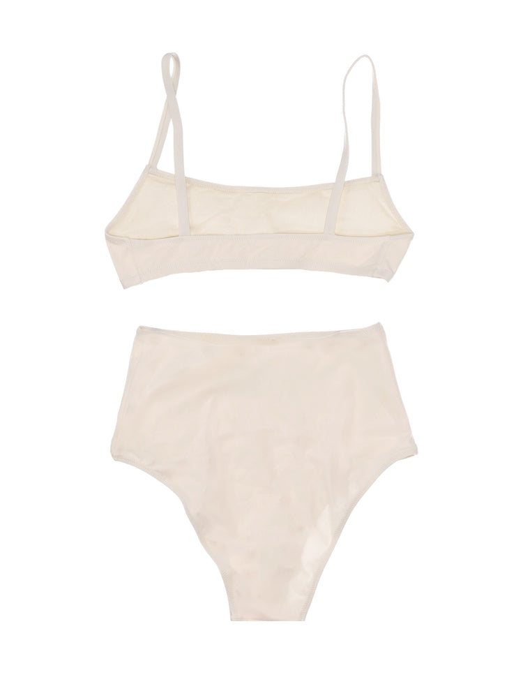 BIKINI / STRAIGHT NECKLINE TOP / HIGH WAIST BOTTOM