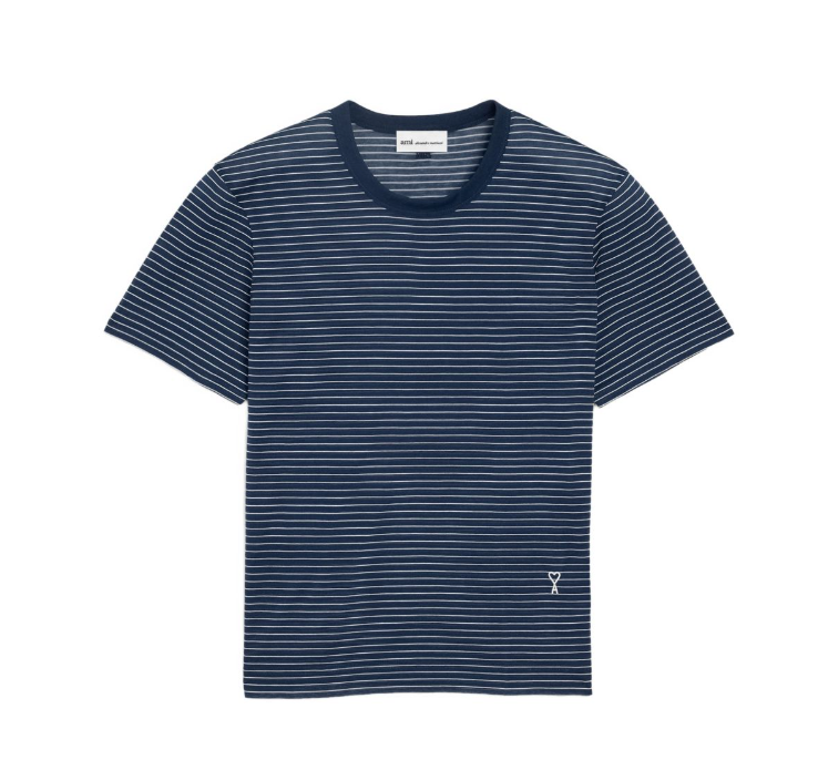 TEESHIRT CLASSIC FIT MANCHES COURTES RAYE AVEC PATCH AMI DE COEUR