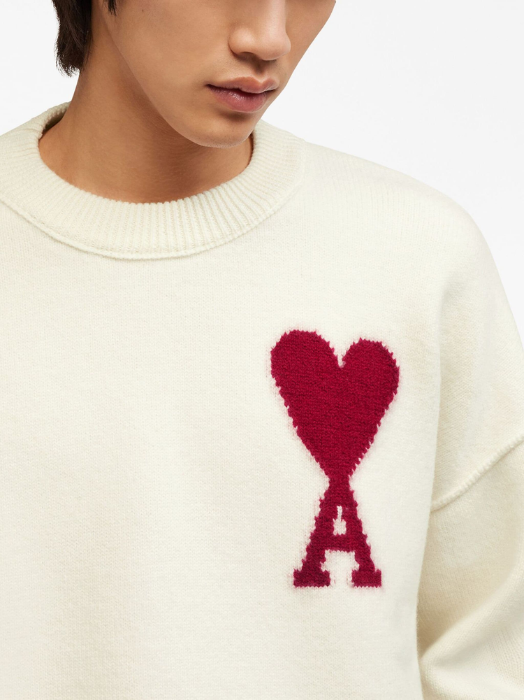 Ami de Coeur intarsia-logo wool jumper