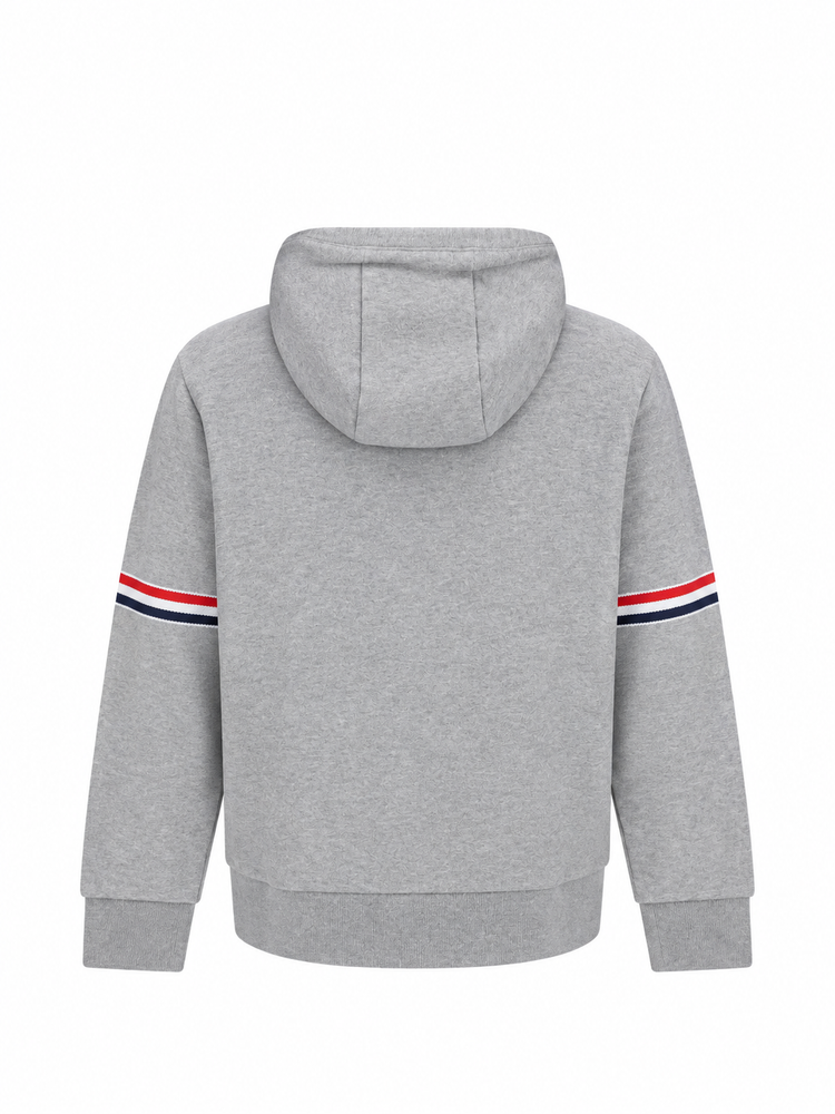 ZIP THROUGH HOODIE IN PIQUE LOOPBACK W/ RWB ENGINEERED STRIPE