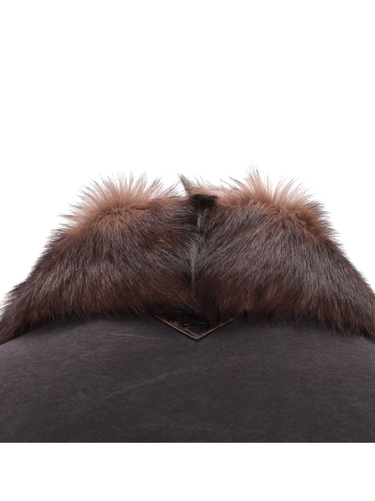 cotton shearling-collar jacket