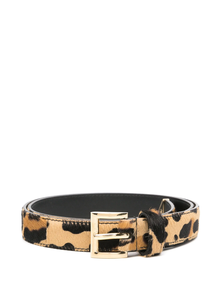 leopard-panel belt