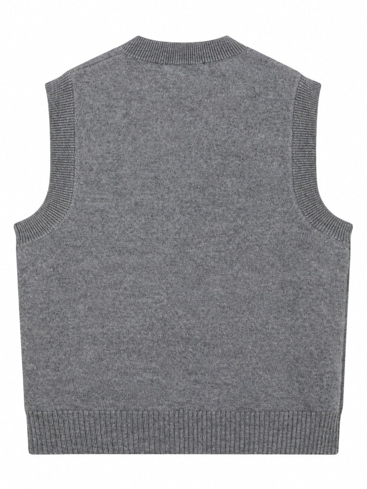 SLEEVELESS SWEATER WITH CONTRASTED AMI DE COEUR
