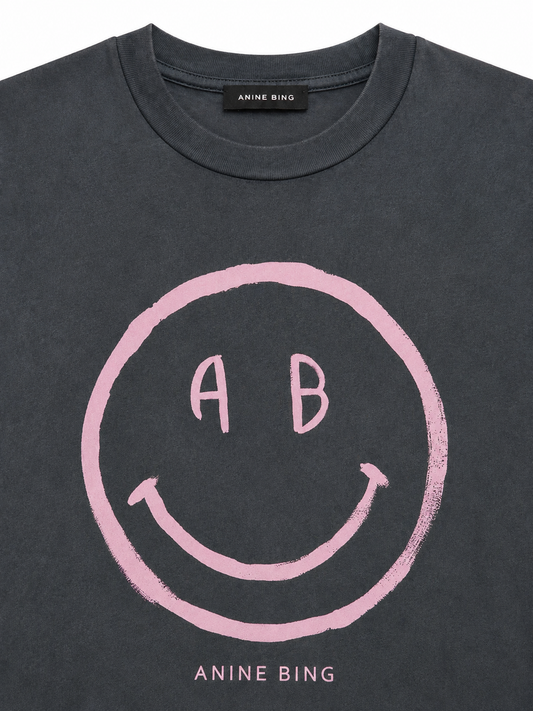 CADE TEE SMILEY - WASHED GREY