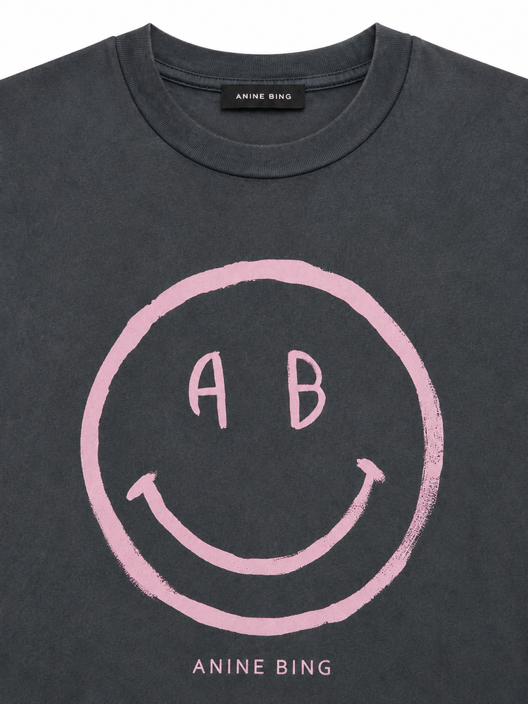 CADE TEE SMILEY - WASHED GREY
