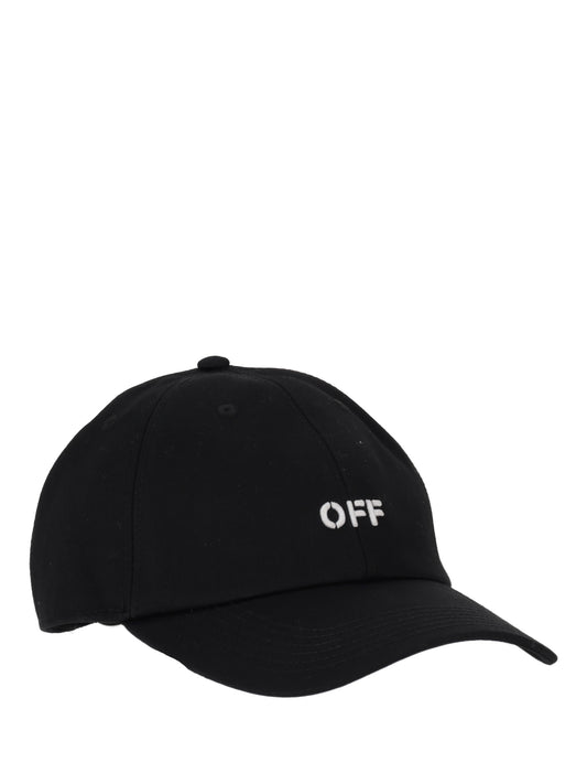 DRILL OFF STAMP BASEBALL CAP BLACK - WHI