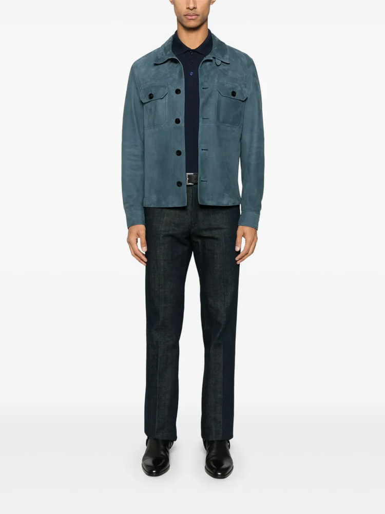 Cassandre-embroidered piqué polo shirt