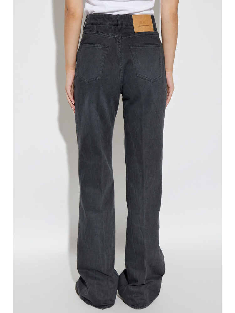 cotton wide-leg jeans