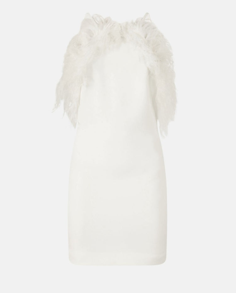 Mini dress Cady with ostrich feathers