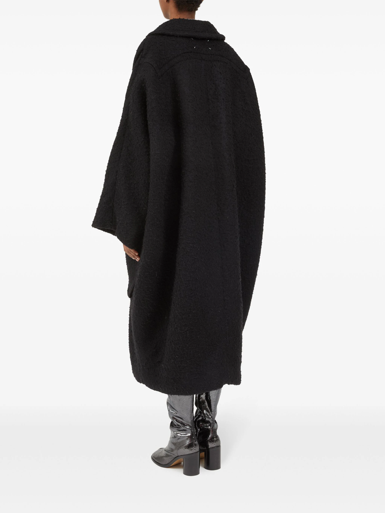 oversized effect bouclé mohair coat