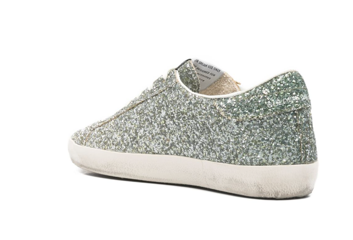 SUPER STAR GLITTER UPPER TOE TONGUE AND HEEL LAMINATED STAR
